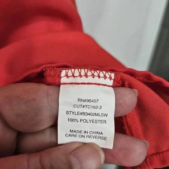 Eyeshadow - Lace Cap Sleeve Blouse - Orange - Plus Size 1X - Picture 5 of 6